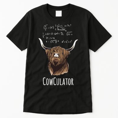 Scottisch Cow Cowculator Scottish Highland Cattle Tall T-Shirt