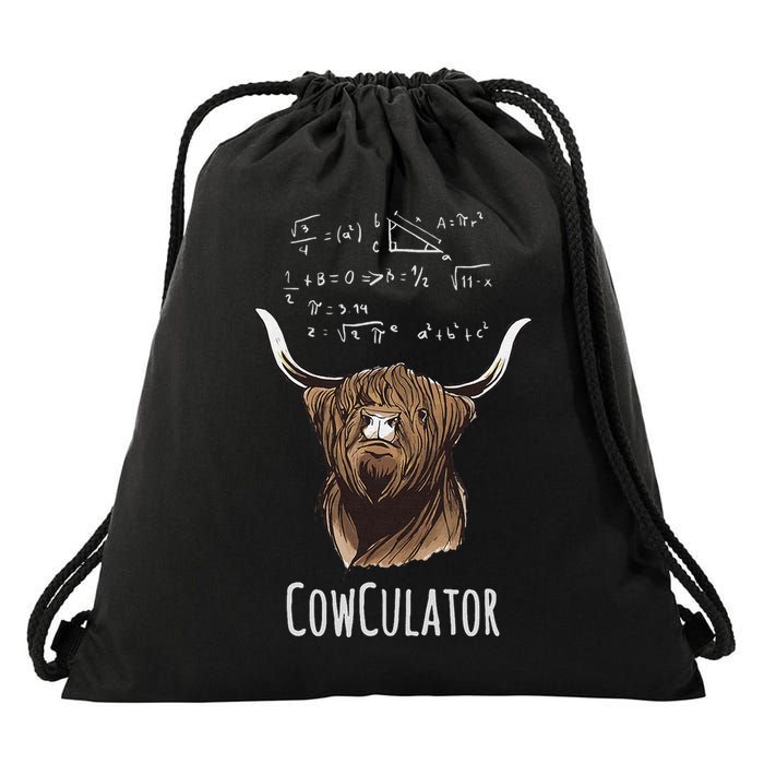 Scottisch Cow Cowculator Scottish Highland Cattle Drawstring Bag