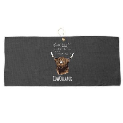 Scottisch Cow Cowculator Scottish Highland Cattle Large Microfiber Waffle Golf Towel