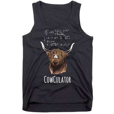 Scottisch Cow Cowculator Scottish Highland Cattle Tank Top