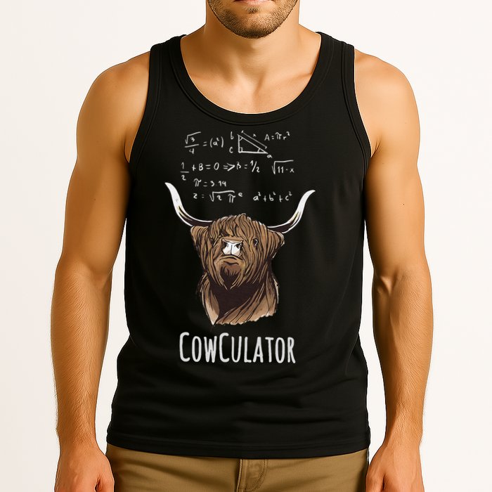 Scottisch Cow Cowculator Scottish Highland Cattle Tank Top