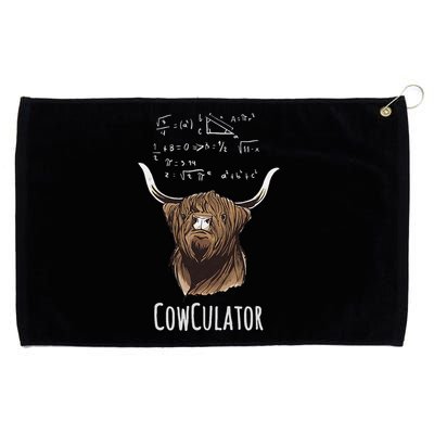 Scottisch Cow Cowculator Scottish Highland Cattle Grommeted Golf Towel