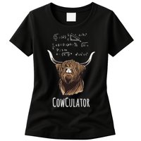 Scottisch Cow Cowculator Scottish Highland Cattle Womens T-Shirt
