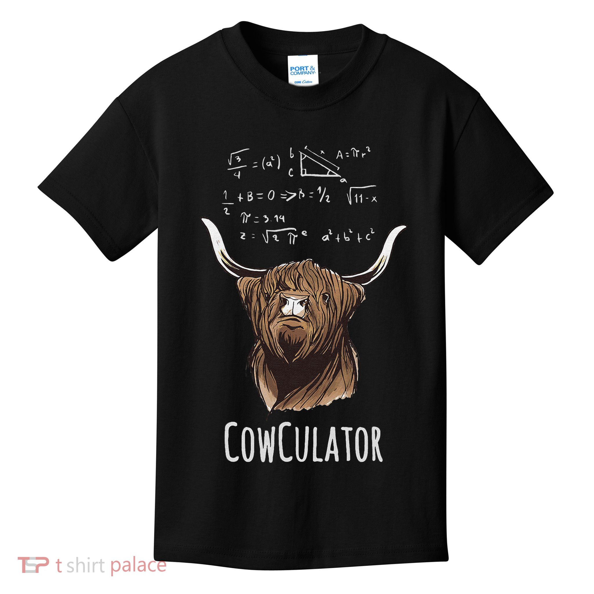 Scottisch Cow Cowculator Scottish Highland Cattle Kids T-Shirt