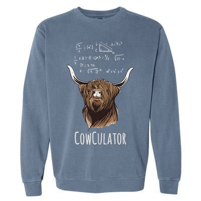 Scottisch Cow Cowculator Scottish Highland Cattle Garment-Dyed Sweatshirt