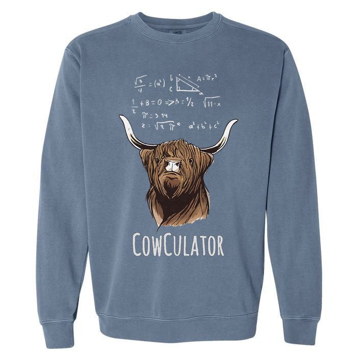Scottisch Cow Cowculator Scottish Highland Cattle Garment-Dyed Sweatshirt