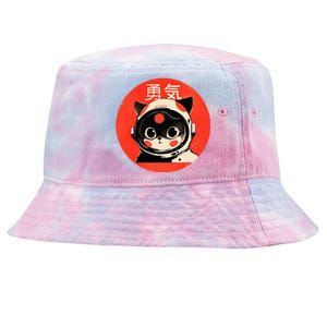 Space Cat Courage Japanese Retro Kawaii Cute Astronaut Cat Tie-Dyed Bucket Hat