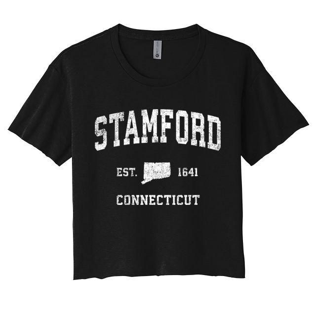 Stamford Connecticut Ct Vintage Established Sports Design Crop Top