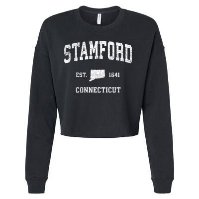 Stamford Connecticut Ct Vintage Established Sports Design Cropped Pullover Crew