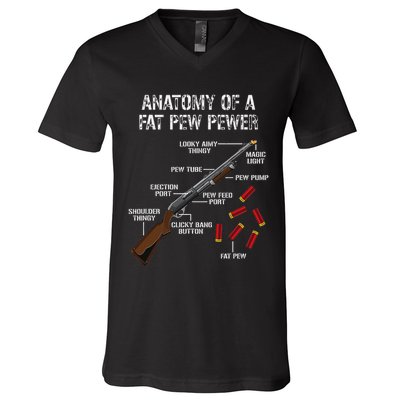 Sporting Clays Clay Target Shooting Trap Shooting Shotgun V-Neck T-Shirt