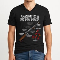 Sporting Clays Clay Target Shooting Trap Shooting Shotgun V-Neck T-Shirt
