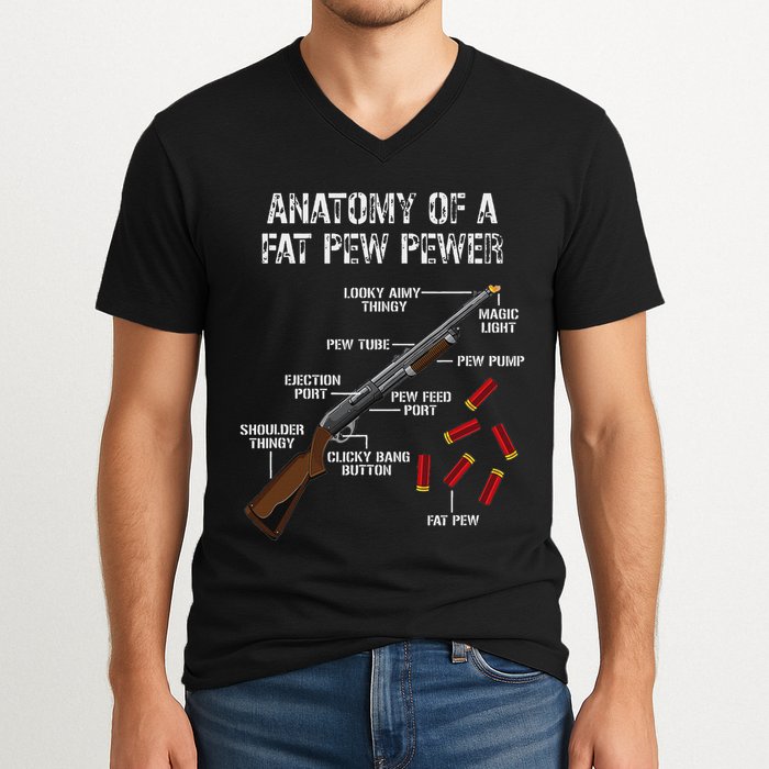 Sporting Clays Clay Target Shooting Trap Shooting Shotgun V-Neck T-Shirt