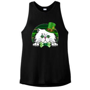 Saint Catrick's Catty's Cat St Patrick's Day Paddy's Gift Ladies PosiCharge Tri-Blend Wicking Tank