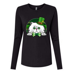 Saint Catrick's Catty's Cat St Patrick's Day Paddy's Gift Womens Cotton Relaxed Long Sleeve T-Shirt