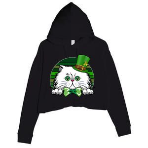 Saint Catrick's Catty's Cat St Patrick's Day Paddy's Gift Crop Fleece Hoodie