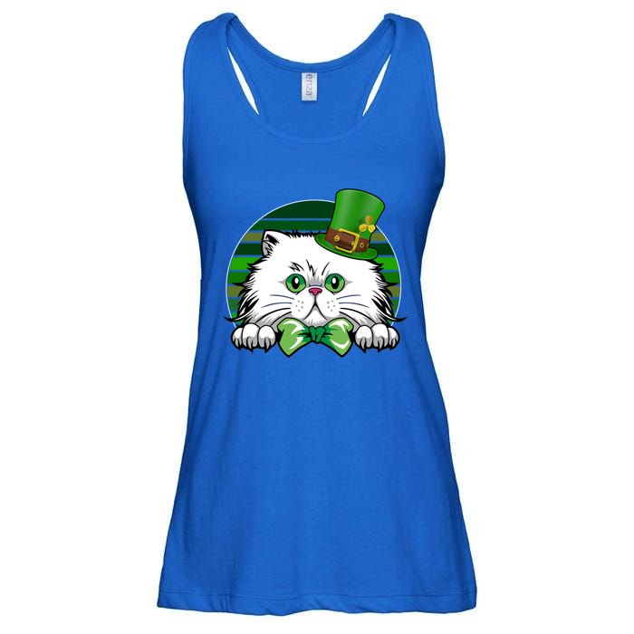 Saint Catrick's Catty's Cat St Patrick's Day Paddy's Gift Ladies Essential Flowy Tank