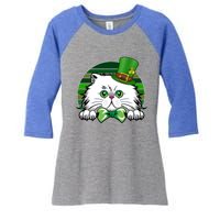 Saint Catrick's Catty's Cat St Patrick's Day Paddy's Gift Women's Tri-Blend 3/4-Sleeve Raglan Shirt