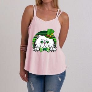 Saint Catrick's Catty's Cat St Patrick's Day Paddy's Gift Women's Strappy Tank