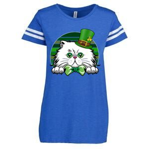 Saint Catrick's Catty's Cat St Patrick's Day Paddy's Gift Enza Ladies Jersey Football T-Shirt