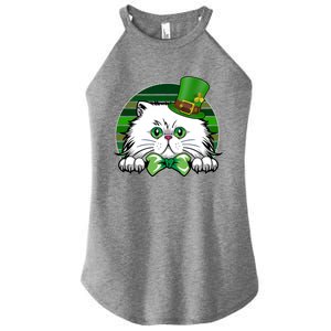 Saint Catrick's Catty's Cat St Patrick's Day Paddy's Gift Women's Perfect Tri Rocker Tank