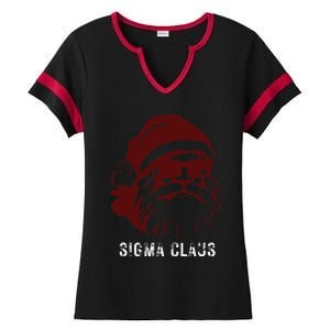 Sigma Claus Cool Santa Meme Rizzler Brainrot Christmas Ladies Halftime Notch Neck Tee