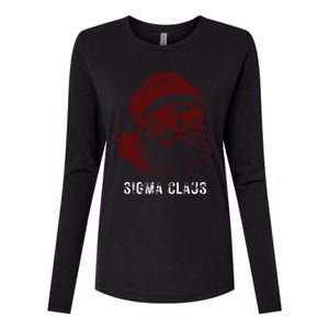 Sigma Claus Cool Santa Meme Rizzler Brainrot Christmas Womens Cotton Relaxed Long Sleeve T-Shirt