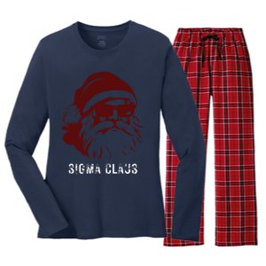 Sigma Claus Cool Santa Meme Rizzler Brainrot Christmas Women's Long Sleeve Flannel Pajama Set 