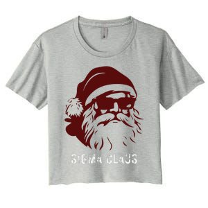 Sigma Claus Cool Santa Meme Rizzler Brainrot Christmas Women's Crop Top Tee