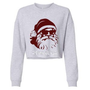 Sigma Claus Cool Santa Meme Rizzler Brainrot Christmas Cropped Pullover Crew