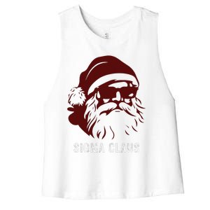 Sigma Claus Cool Santa Meme Rizzler Brainrot Christmas Women's Racerback Cropped Tank