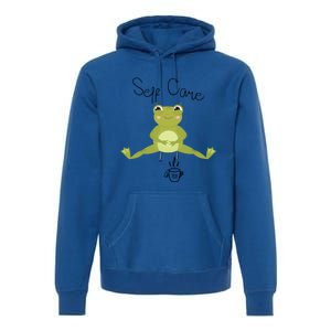 Self Care Cute Kawaii Frog Ing Tea Funny Frog Gift Premium Hoodie