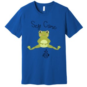 Self Care Cute Kawaii Frog Ing Tea Funny Frog Gift Premium T-Shirt