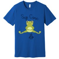 Self Care Cute Kawaii Frog Ing Tea Funny Frog Gift Premium T-Shirt