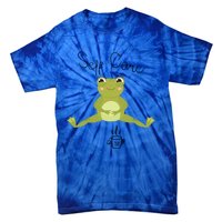 Self Care Cute Kawaii Frog Ing Tea Funny Frog Gift Tie-Dye T-Shirt