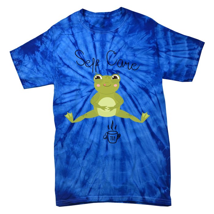 Self Care Cute Kawaii Frog Ing Tea Funny Frog Gift Tie-Dye T-Shirt