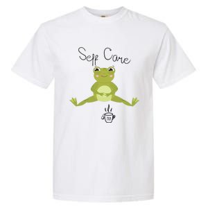 Self Care Cute Kawaii Frog Ing Tea Funny Frog Gift Garment-Dyed Heavyweight T-Shirt