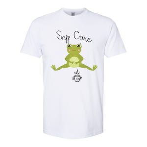 Self Care Cute Kawaii Frog Ing Tea Funny Frog Gift Softstyle CVC T-Shirt