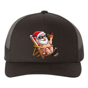 Santa Claus Christmas in July Tropical Hawaiian Xmas Yupoong Adult 5-Panel Trucker Hat