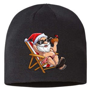 Santa Claus Christmas in July Tropical Hawaiian Xmas Sustainable Beanie