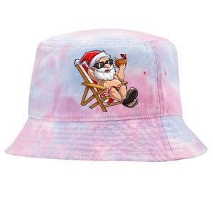 Santa Claus Christmas in July Tropical Hawaiian Xmas Tie-Dyed Bucket Hat