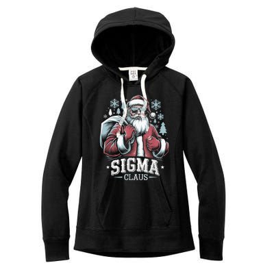 Sigma Claus Cool Santa Funny Christmas Riz Z Rizzler Meme Women's Fleece Hoodie