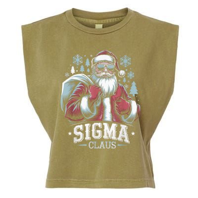 Sigma Claus Cool Santa Funny Christmas Riz Z Rizzler Meme Garment-Dyed Women's Muscle Tee