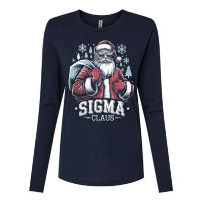 Sigma Claus Cool Santa Funny Christmas Riz Z Rizzler Meme Womens Cotton Relaxed Long Sleeve T-Shirt