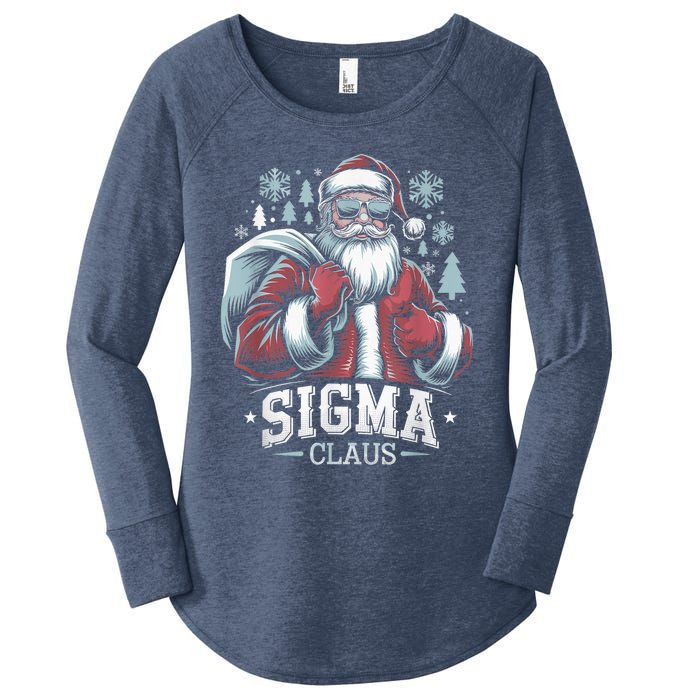 Sigma Claus Cool Santa Funny Christmas Riz Z Rizzler Meme Women's Perfect Tri Tunic Long Sleeve Shirt