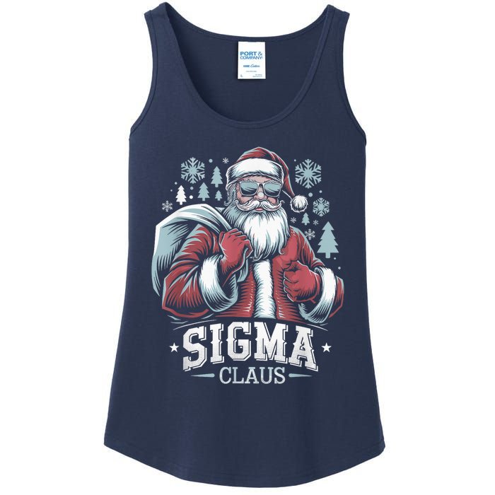 Sigma Claus Cool Santa Funny Christmas Riz Z Rizzler Meme Ladies Essential Tank