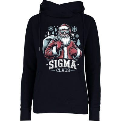 Sigma Claus Cool Santa Funny Christmas Riz Z Rizzler Meme Womens Funnel Neck Pullover Hood