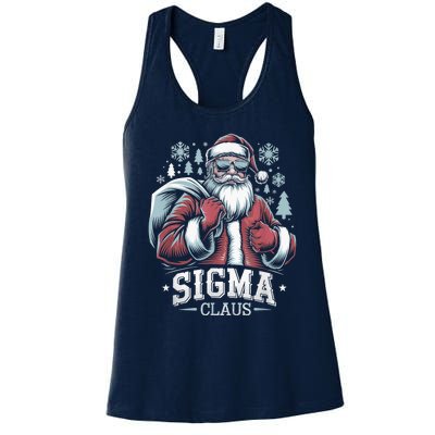 Sigma Claus Cool Santa Funny Christmas Riz Z Rizzler Meme Women's Racerback Tank