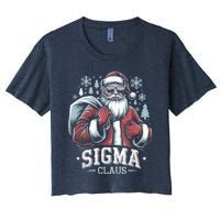 Sigma Claus Cool Santa Funny Christmas Riz Z Rizzler Meme Women's Crop Top Tee