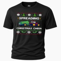 Spreading Christmas Cheer Farm Tractor Farmer Cooling Performance Crew T-Shirt