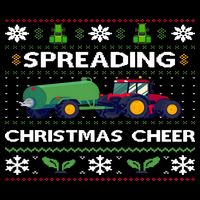 Spreading Christmas Cheer Farm Tractor Farmer Cooling Performance Crew T-Shirt